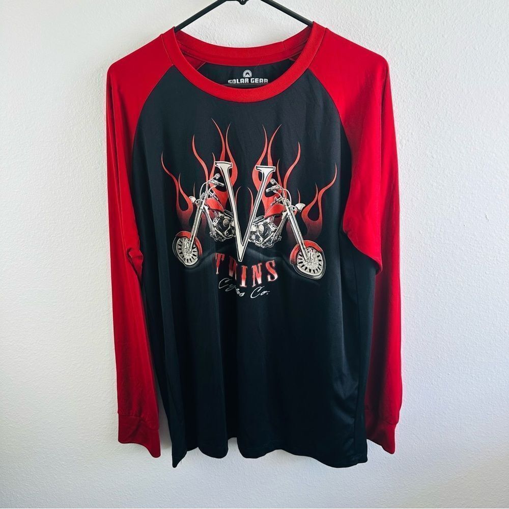 Solar Gear Long Sleeve Twin‎ Cycles Graphic Tee Men’s Size L